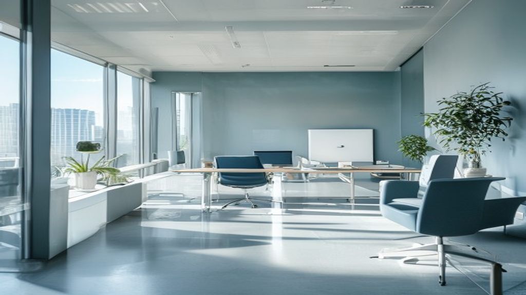 Lyst kontorlokale med inspirerende arbejdsplads